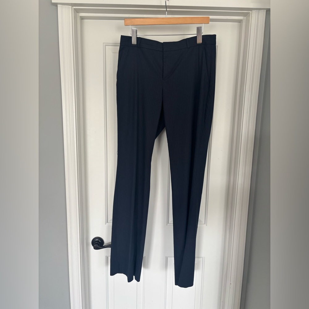 Navy pinstripe banana republic Logan trousers
